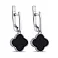 Серебряные серьги Клевер с ониксом (арт. 7502/634/10осп) – изображение 1