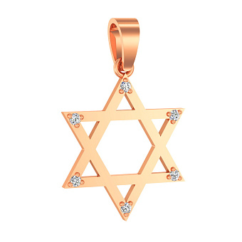 Золота підвіска «Зірка Давида» з фіанітами (арт. 440351)