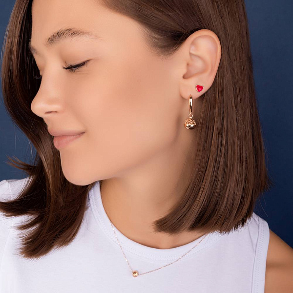 Серьги-пусеты Сердечки из золота с эмалью (арт. 2109110101ер) – изображение 3