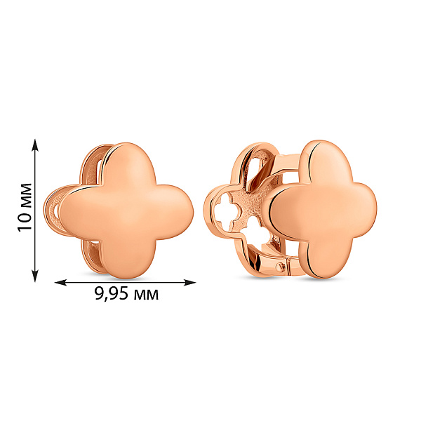 Серьги из красного золота Клевер (арт. 1101076) – изображение 4