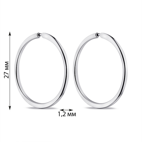 Серебряные серьги-кольца без камней (арт. 7502/1-5003.0.2) – изображение 2