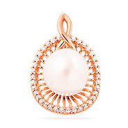 Золотой кулон с жемчужиной и фианитами (арт. 422885)