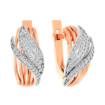 Фото Золоті сережки з фіанітами (арт. 110372)