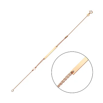 Браслет золотой с жемчугом (арт. 322809прлб)