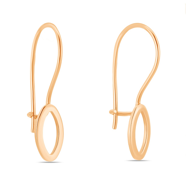 Золоті дитячі сережки в червоному кольорі металу  (арт. 105399) – зображення 1
