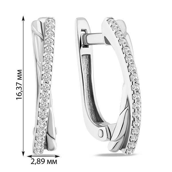 Золоті сережки Синергія з фіанітами (арт. 111043б) – зображення 4