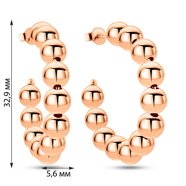 Серьги-пусеты Francelli из красного золота (арт. 1091183/1) – изображение 5