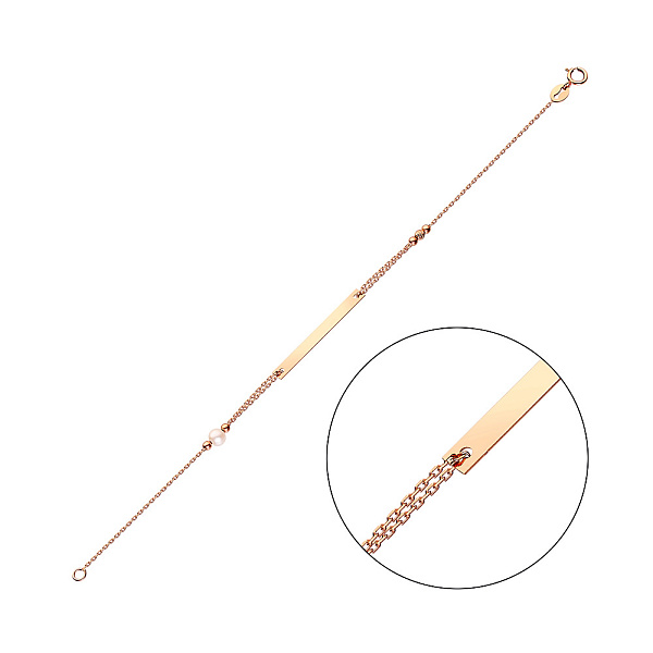 Браслет золотий з перлиною (арт. 322809прлб) – зображення 1