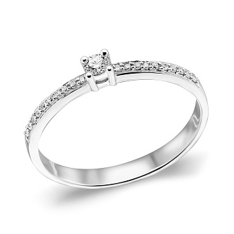 Фото Помолвочное золотое кольцо с бриллиантами (арт. К341571015б)