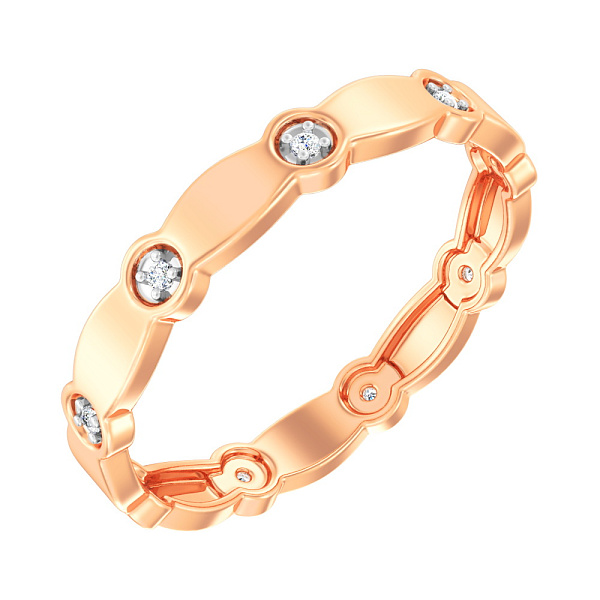 Кольцо из красного золота с фианитами (арт. 141147) – изображение 1