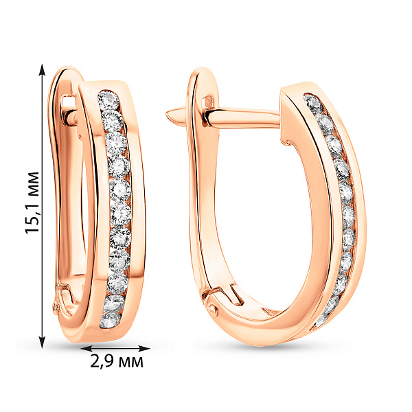 Золотые серьги с дорожкой из бриллиантов (арт. 2191502201) – изображение 3