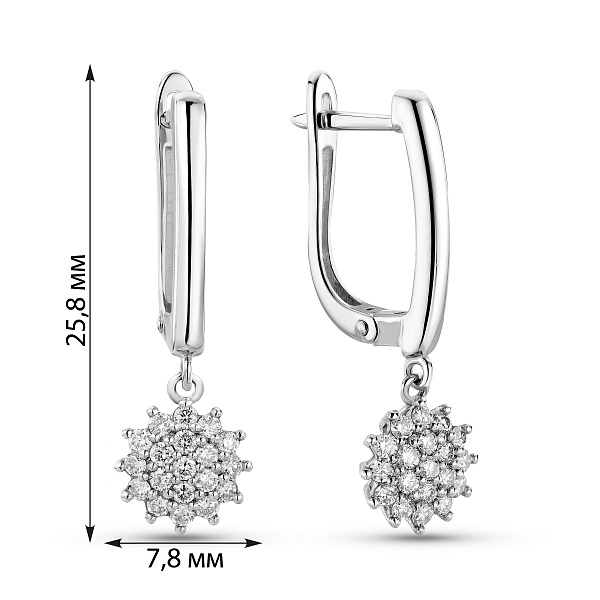 Серьги из белого золота с бриллиантами (арт. 2112592202) – изображение 2