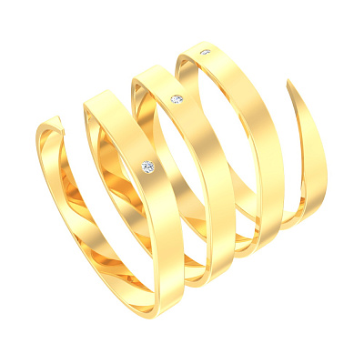 Золотое кольцо с фианитом (арт. 140742ж)