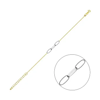 Золотий браслет "Ланки" в жовтому і білому кольорі металу (арт. 325426жб)