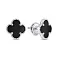 Серебряные серьги Клевер с ониксом (арт. 7518/2183761/9о) – изображение 1
