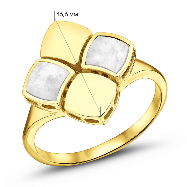 Золота каблучка Francelli з петрамутром (арт. 156246жп) – зображення 4