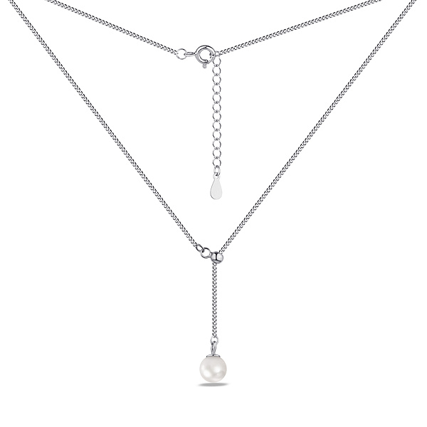 Серебряное колье с жемчугом (арт. 7507/1682жб) – изображение 2