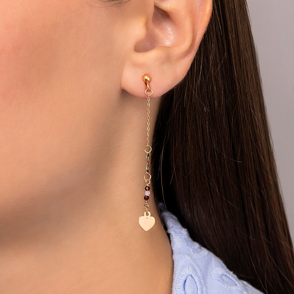 Сережки-пусети з золота з довгою підвіскою (арт. 109235к) – зображення 2