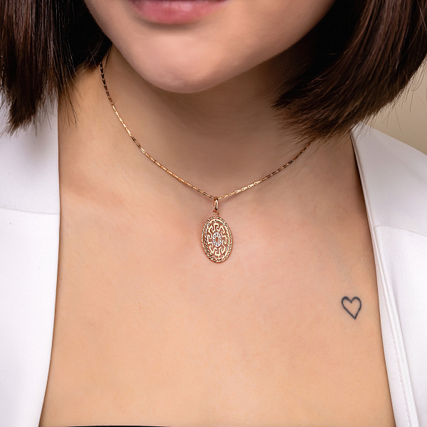 Подвес Олимпия из красного золота с родированием (арт. 424837р) – изображение 2