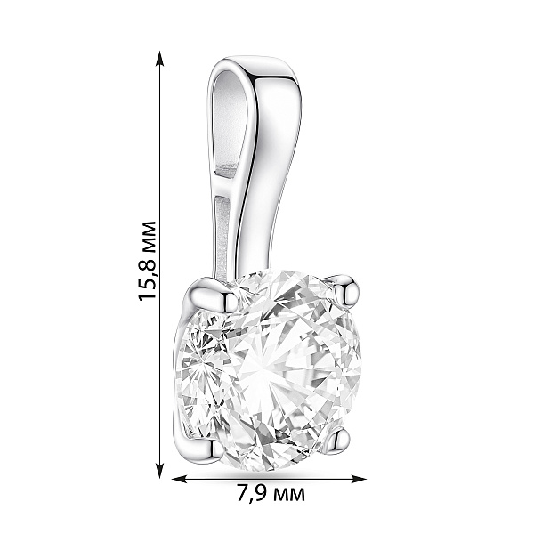 Серебряная подвеска с фианитом (арт. 7503/4752) – изображение 2