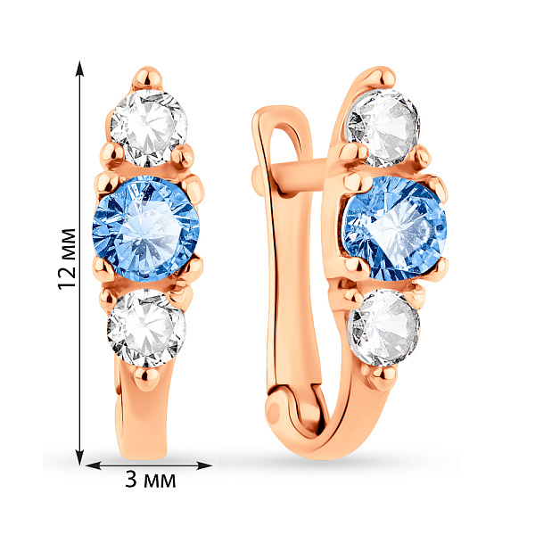 Золоті дитячі сережки з фіанітами (арт. 101409г) – зображення 2