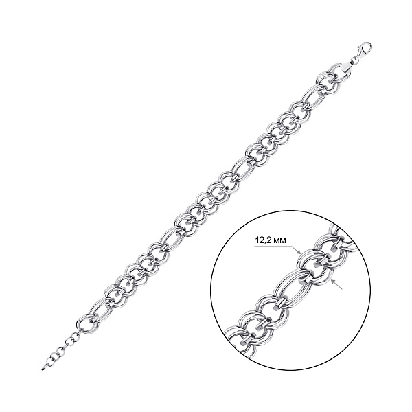 Браслет из серебра без камней (арт. 7509/4421) – изображение 3