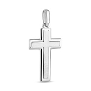 Крестик без распятия из белого золота (арт. 440410бм)