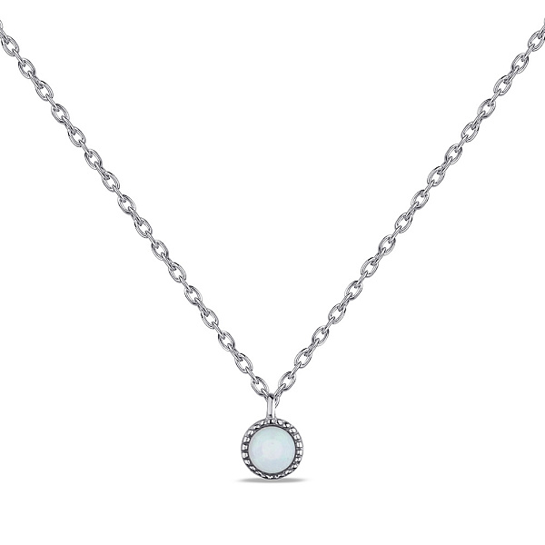 Серебряное колье с белым опалом (арт. 7507/Кл2ОПБ/1008Ш-43) – изображение 1