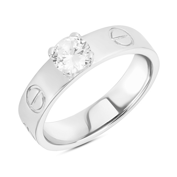 Серебряное кольцо с фианитом (арт. 7501/4704) – изображение 1