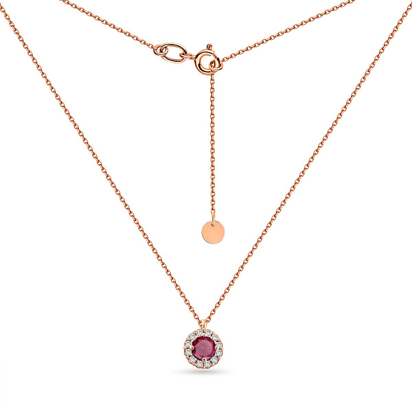 Кольє з червоного золота з рубіном та діамантами (арт. Ц011635р) – зображення 2