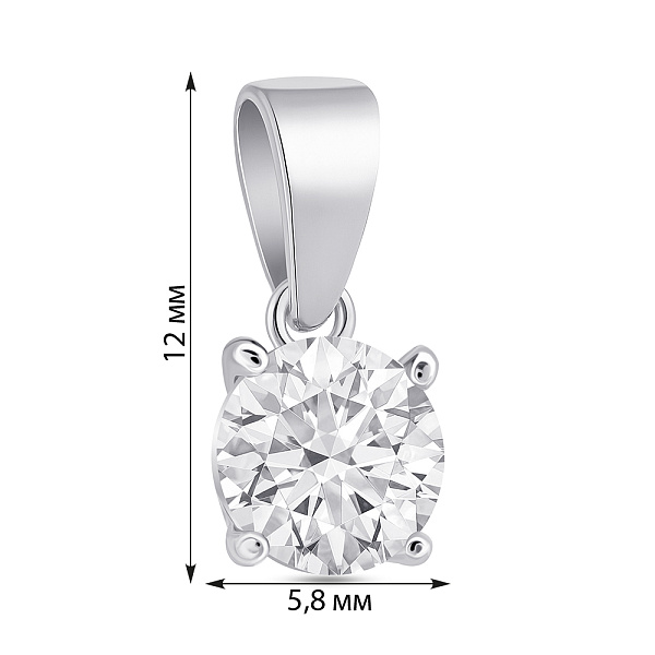 Серебряная подвеска с фианитом (арт. 7503/1185/3) – изображение 2