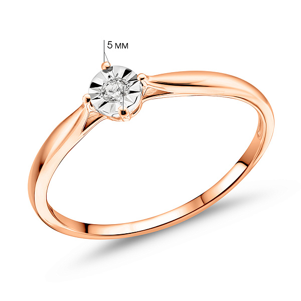 Золота каблучка з діамантом (арт. К011729005) – зображення 2