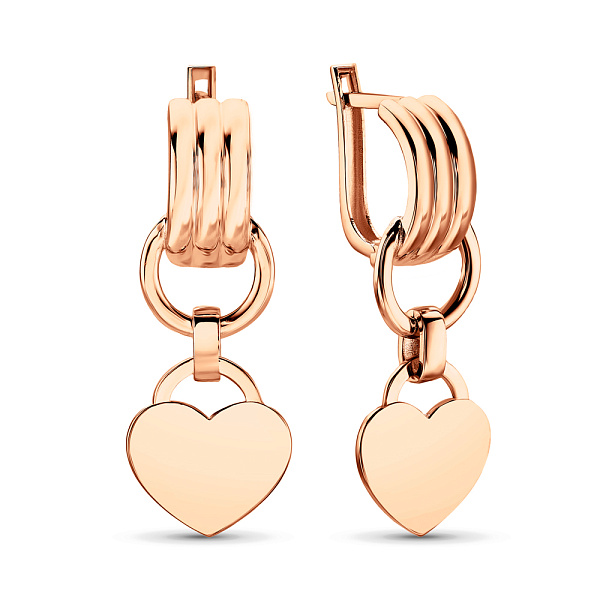 Золоті сережки підвіски Серденька (арт. 106340) – зображення 1