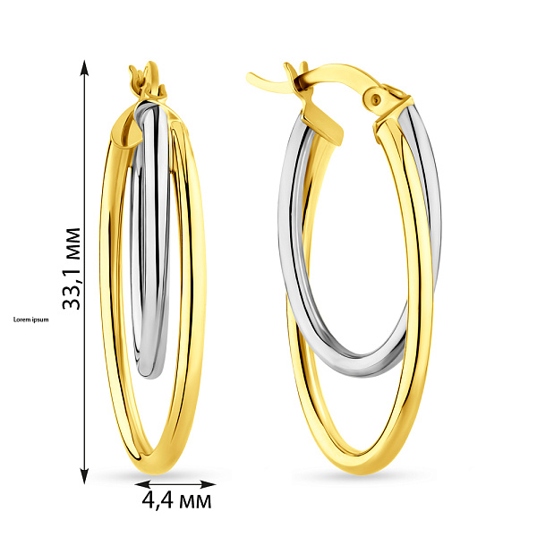 Серьги из желтого и белого золота (арт. 1091108/30жб) – изображение 4