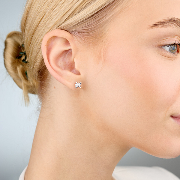 Золотые пусеты с бриллиантами (арт. Т01103408026б) – изображение 2