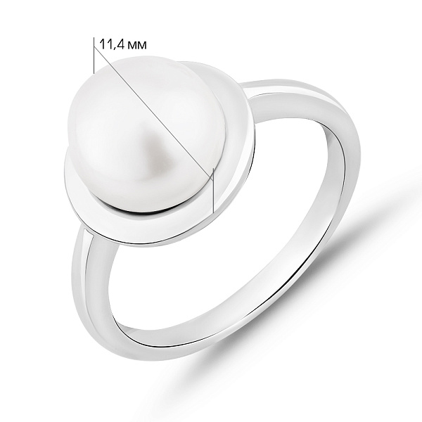 Серебряное кольцо с жемчугом (арт. 7501/8173/2жб) – изображение 2