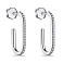 Серебряные пусеты с дорожкой из фианитов (арт. 7518/21099р) – изображение 1