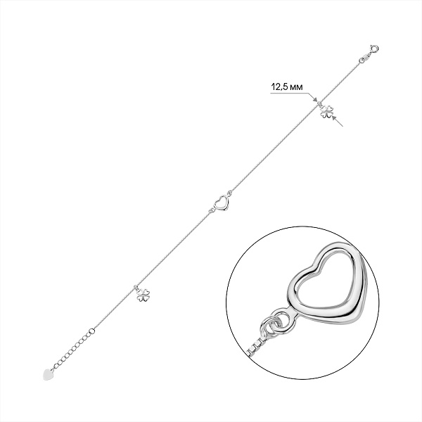 Серебряный браслет на ногу (арт. 7509/1952771н) – изображение 2