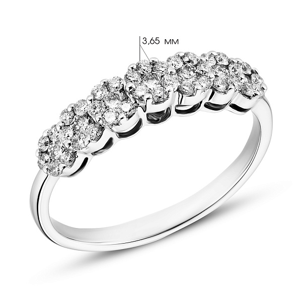 Каблучка з білого золота з діамантами (арт. К341027040б) – зображення 2