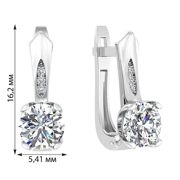 Золоті сережки з фіанітами (арт. 113500б) – зображення 2