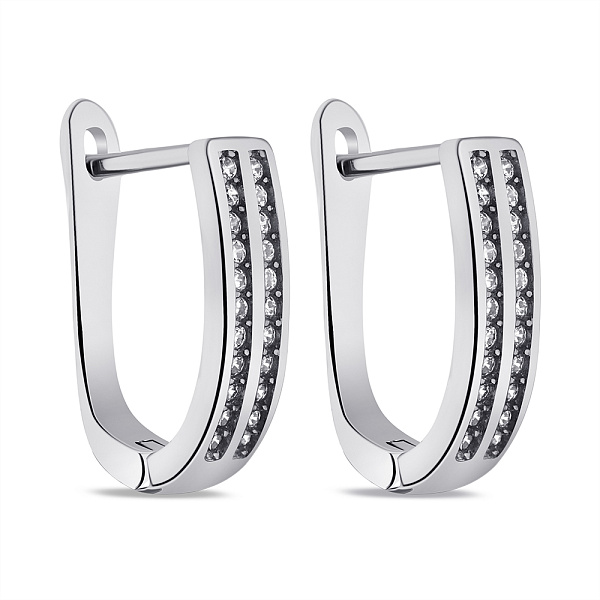 Серьги из серебра с фианитами (арт. 7502/2366) – изображение 1