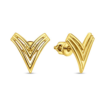 Фото Золоті сережки-пусети в жовтому кольорі металу (арт. 110641ж)