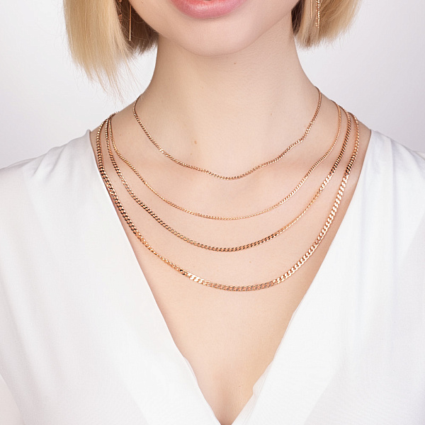 Цепочка из красного золота плетения Панцирное (арт. ц301016) – изображение 2