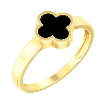 Золотое кольцо с эмалью (арт. 141087жч)