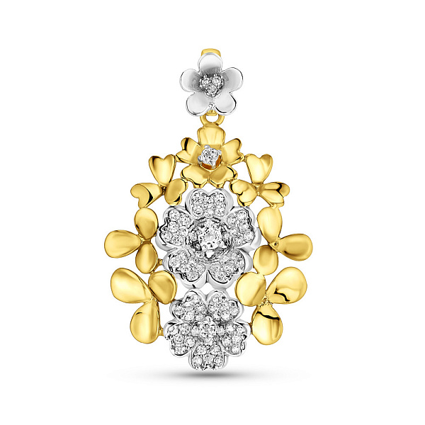 Золотой подвес Цветы с фианитами (арт. 422597ж) – изображение 1