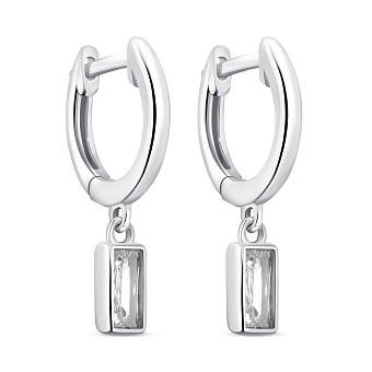 Фото Срібні сережки-підвіски з фіанітами (арт. 7502/9650/10)