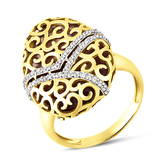 Фото Золота каблучка з великим кварцом (арт. 152718жПкр)