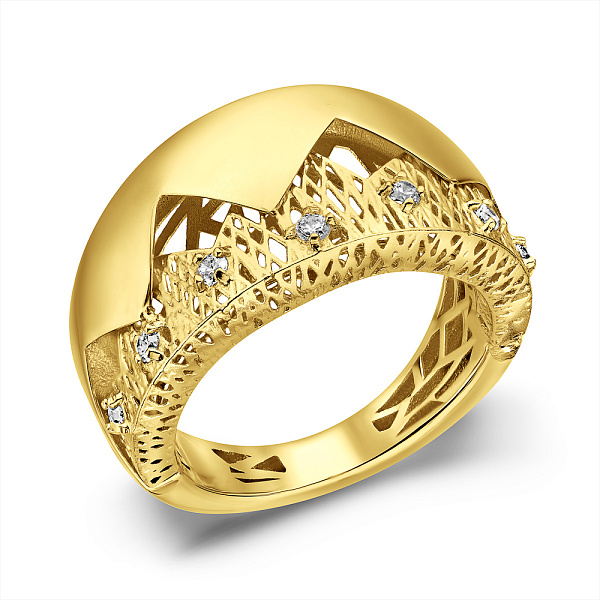 Золотое кольцо с фианитами Francelli (арт. е156646ж) – изображение 1