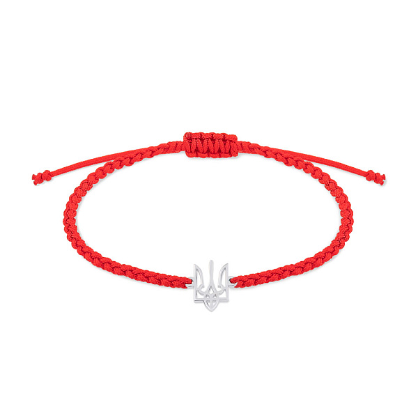 Детский браслет на нити Герб Украины-Тризуб с серебряной вставкой (арт. Х340067кд) – изображение 1