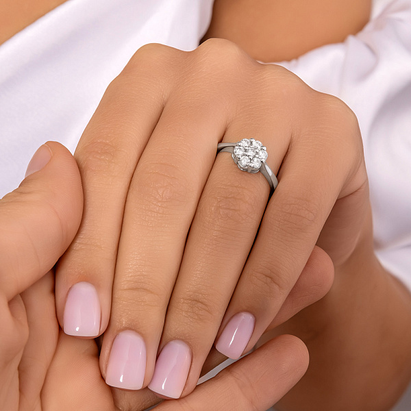 Золотое кольцо с бриллиантами (арт. К28140040б) – изображение 2